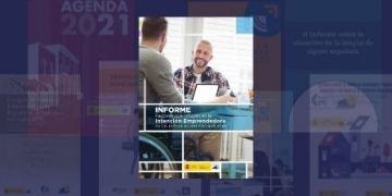 Portada del estudio sobre fondo azul con transparencias de portadas otras publicaciones del programa editorial 2020 del Real Patronato sobre Discapacidad